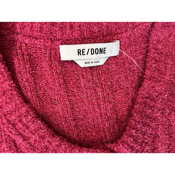 RE/DONE womens Terry Ribbed Cardi Sweater size Large Dragonfruit Cardigan $350 - Picture 11 of 12